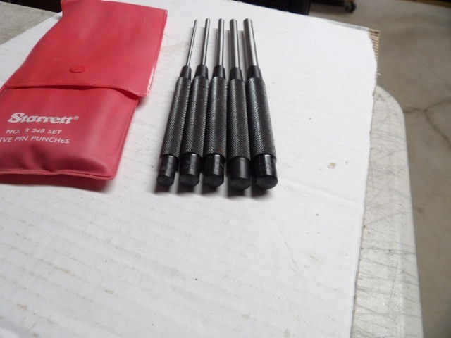 Starrett 248 Drive Pin Punch Set of 5 with Pouch, New Tool