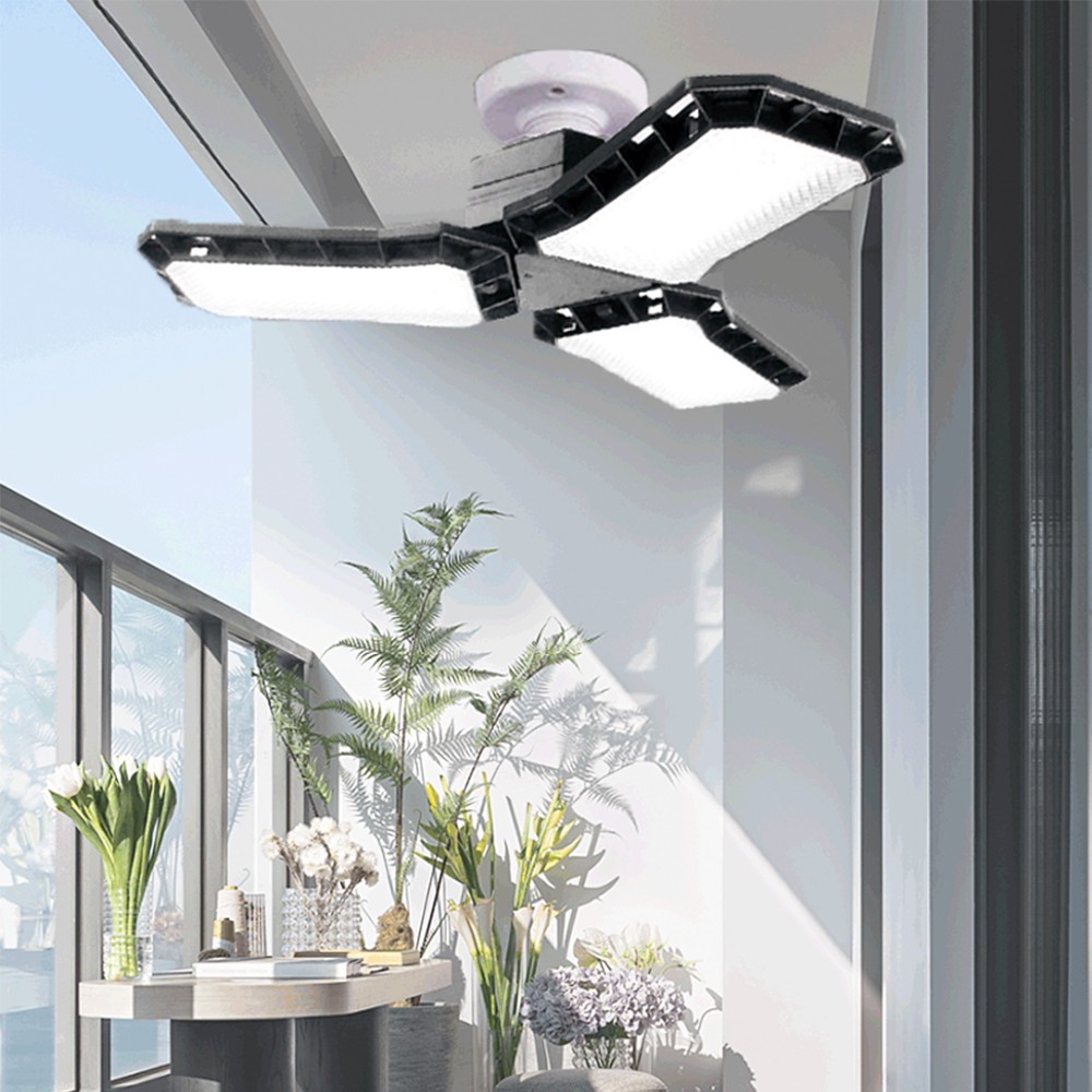 80W LED Garage Shop Light Bulb Adjustable Panel E26 Screw Socket Deformable