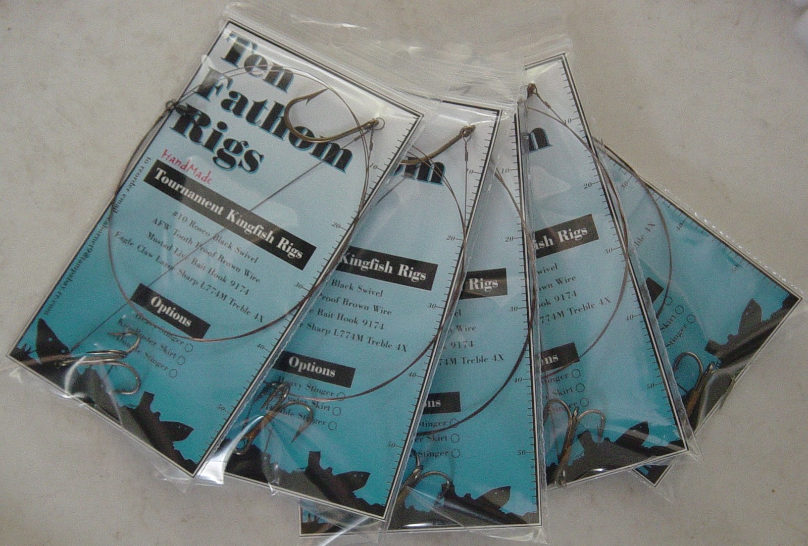 5 Kingfish Rigs * Live Bait * King Mackerel Leaders * Mustad & VMC Hooks