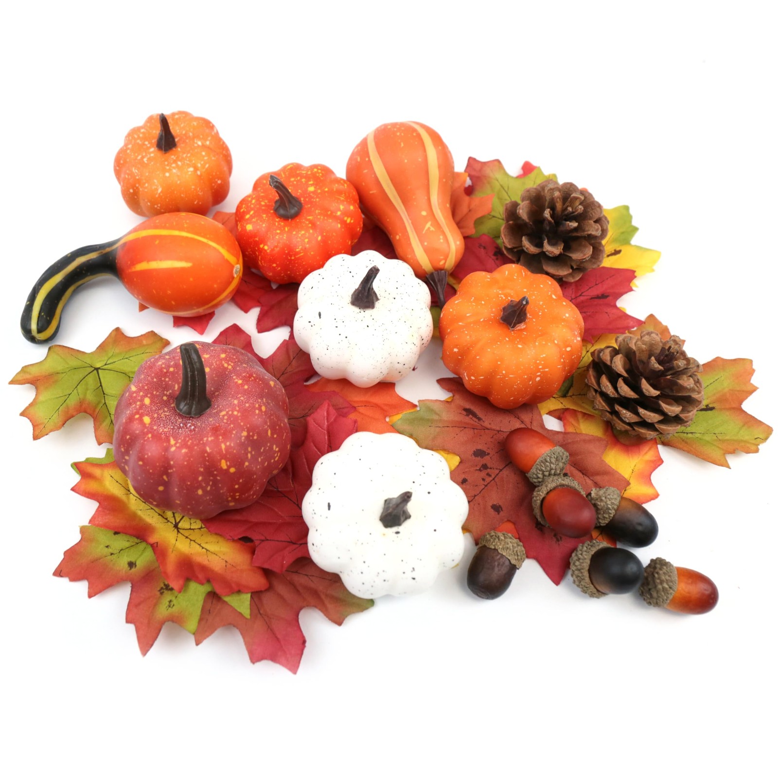 36PCS Mini Artificial Pumpkins Fall Decor Set - Realistic Small Mini, Style 2