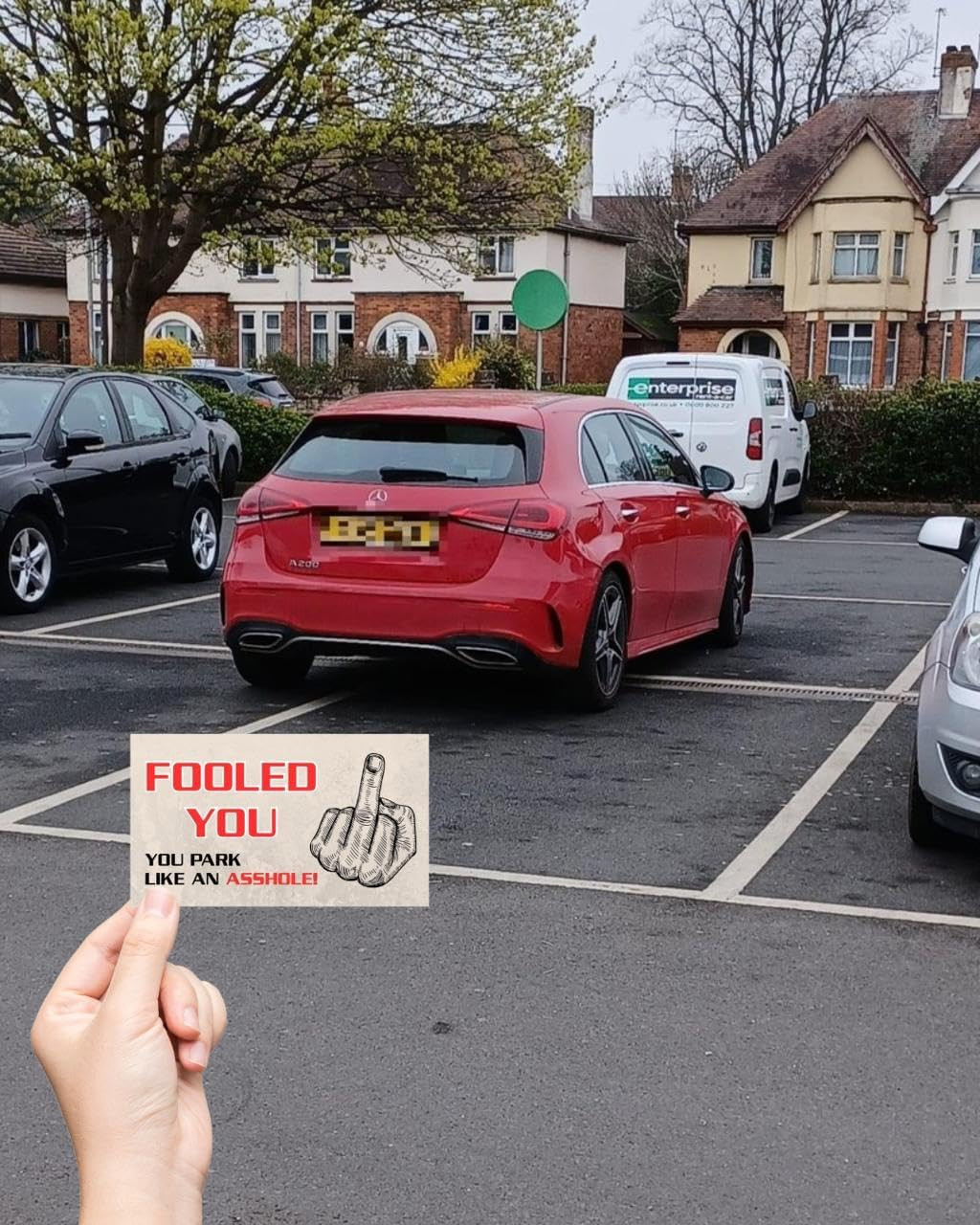 You Park like an A-Hole Bad Parking Prank Cards Look like $50 Money from a Dista