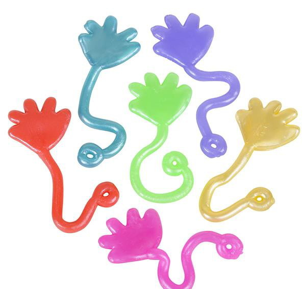 72 MINI STICKY HANDS, 3", PARTY FAVORS, VENDING, CARNIVALS REDEMPTION GOODY BAGS