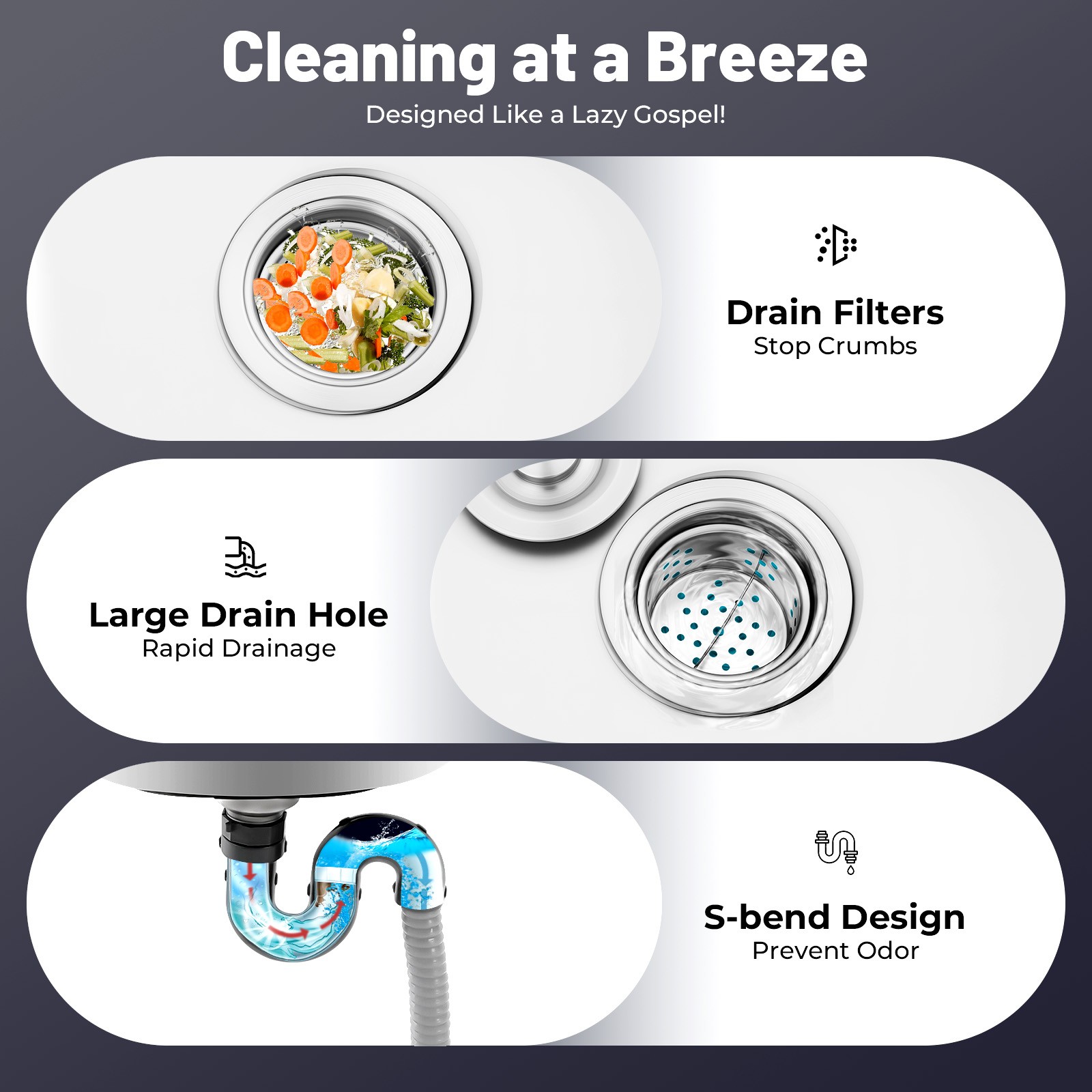 Stainless Steel Outdoor Kitchen Sink with Faucet Hand Washing Station Commercial