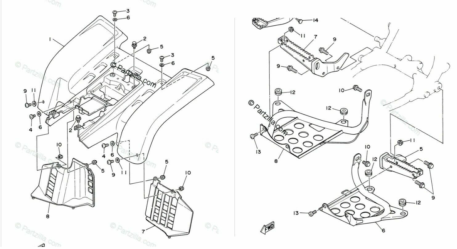 18 piece HARDWARE INSTALL BOLT KIT Heel Guards footrest Yamaha Banshee 1987-2006