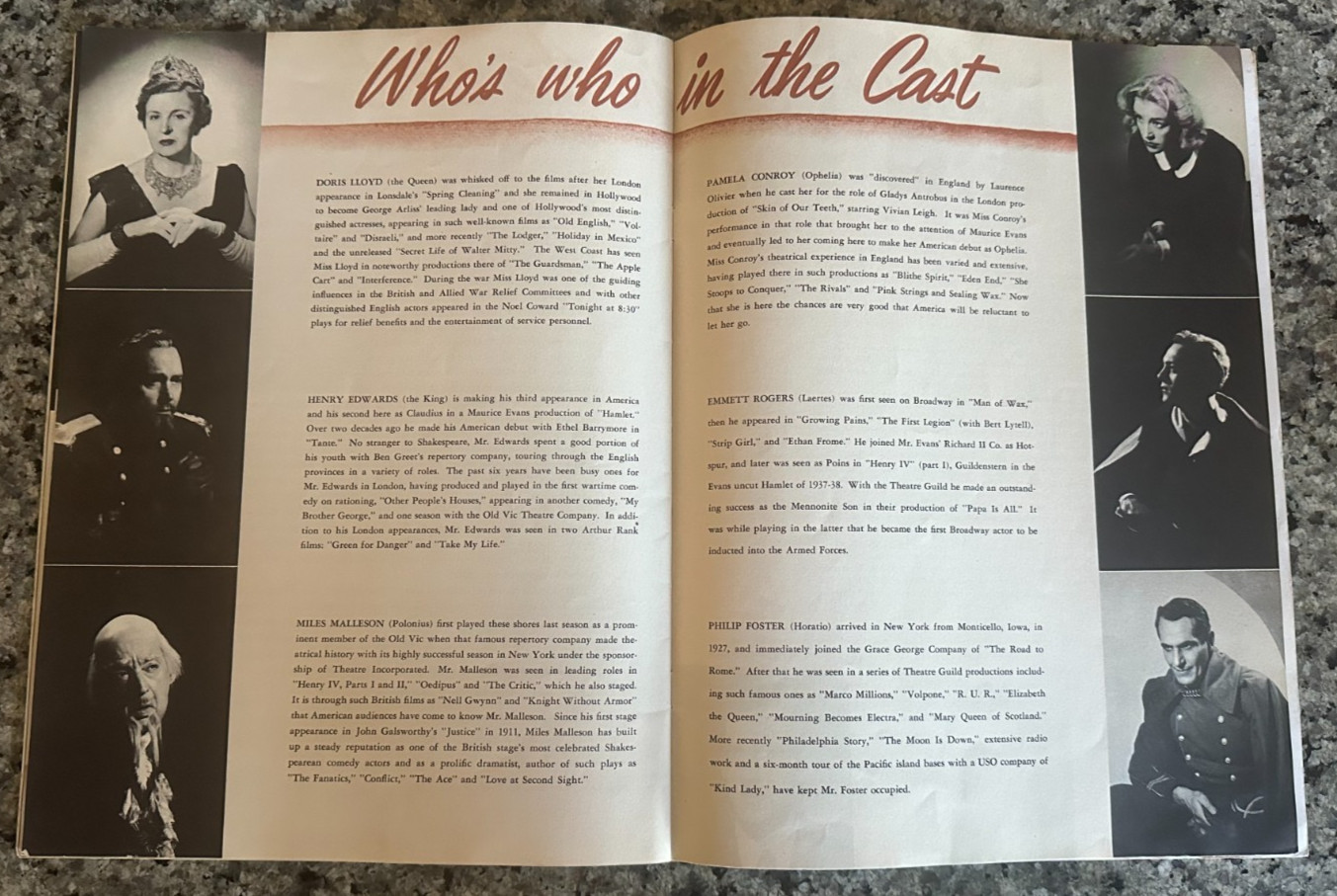 MAURICE EVANS 1947 S.F. CURRAN THEATRE HAMLET PROGRAM SHAKESPEARE MICHAEL TODD