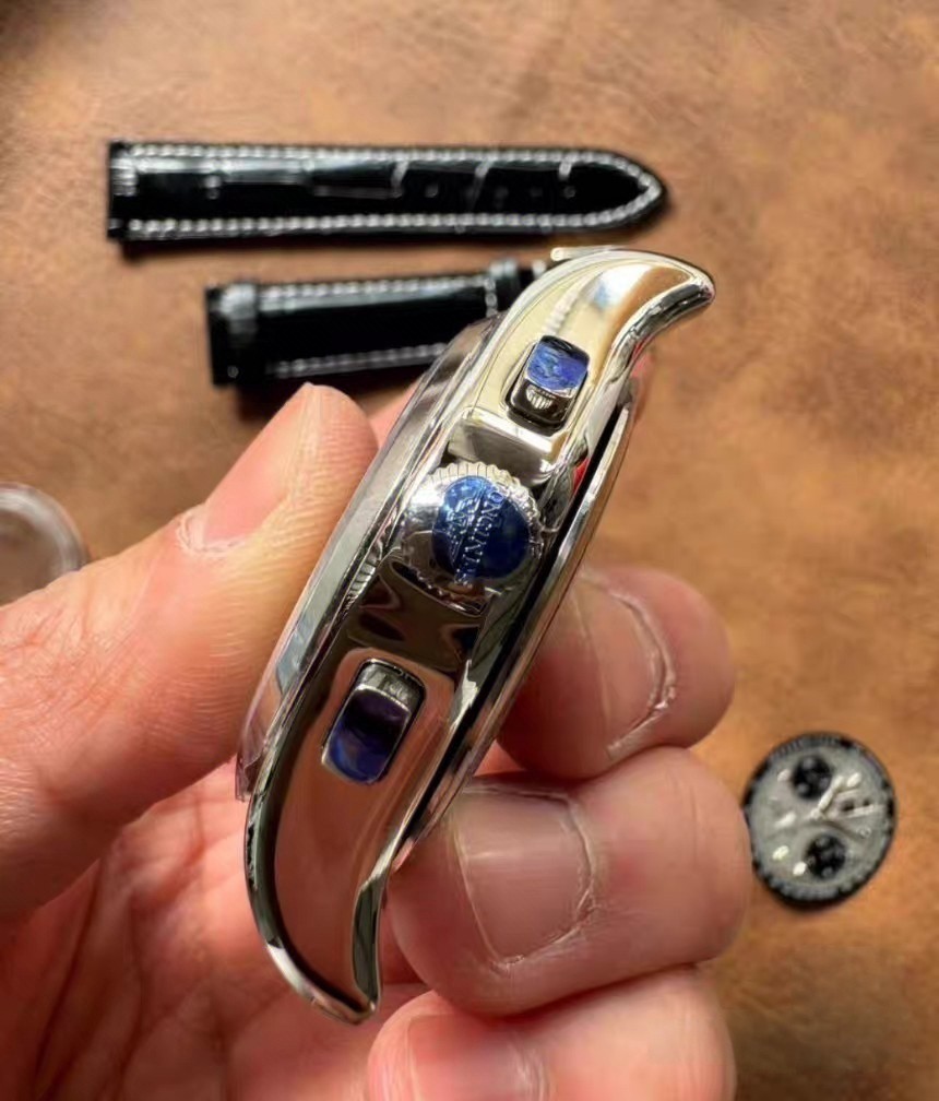 DIY SET for 40MM ETA7750 watch case + dial + hands + Leather watch strap