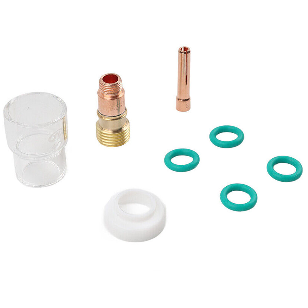 8x TIG Welding Stubby Gas Lens #12 Pyrex Cup Kit For Tig WP-17/18/26 3/32