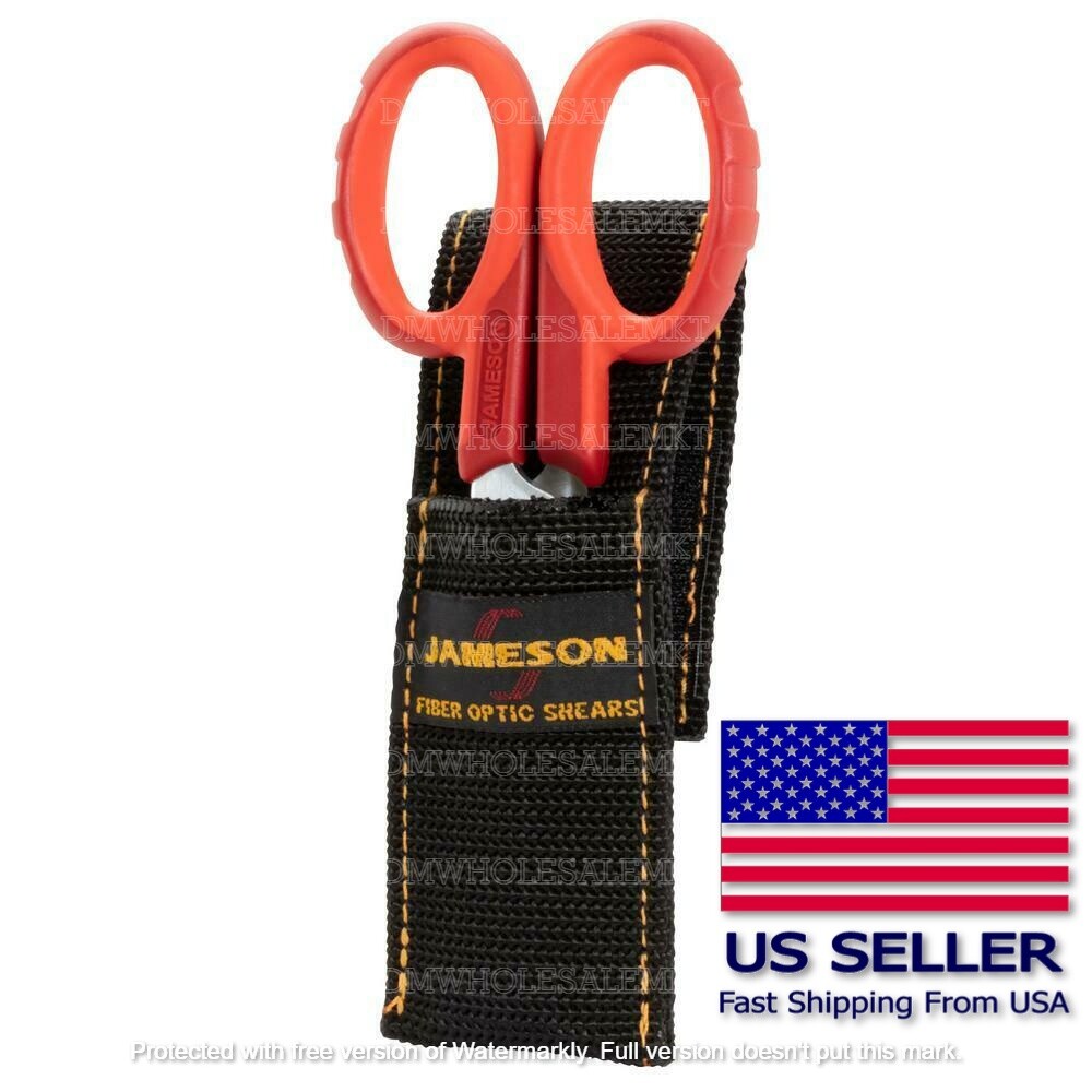 Jameson Fiber Optic Electrician Scissors Shears with Sheath Part 32-60 5-1/2 In.