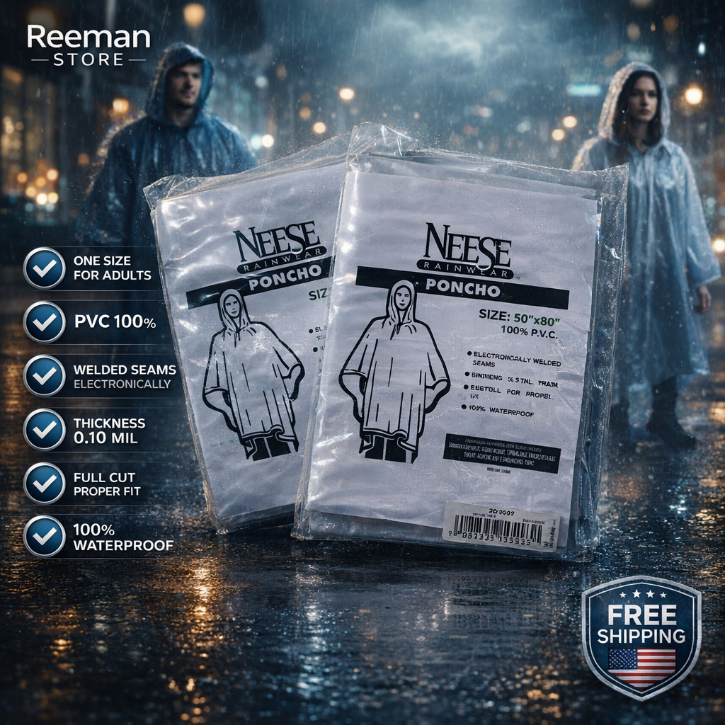 Unisex Rainwear Poncho Waterproof Rain Coats Adults Assort Colors Standard Size