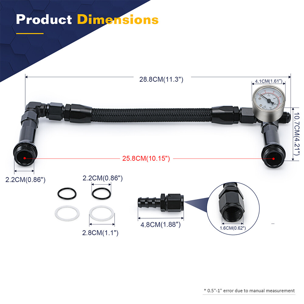 AN6 Braided Dual Feed Carb Fuel Line Double Pump for 4150 Holley Carburetor