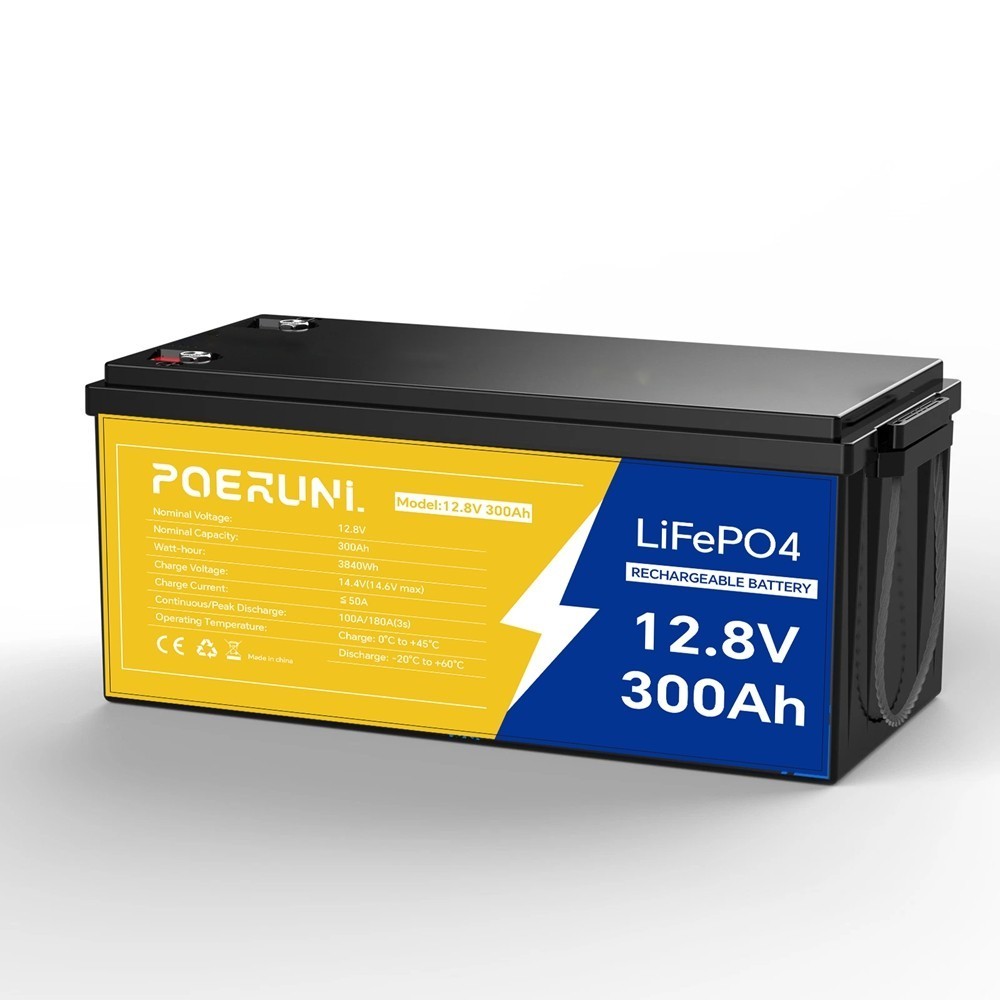 12V 300Ah LiFePO4 Lithium Battery BMS Deep Cycle 12V for Solar Marine Off-grid
