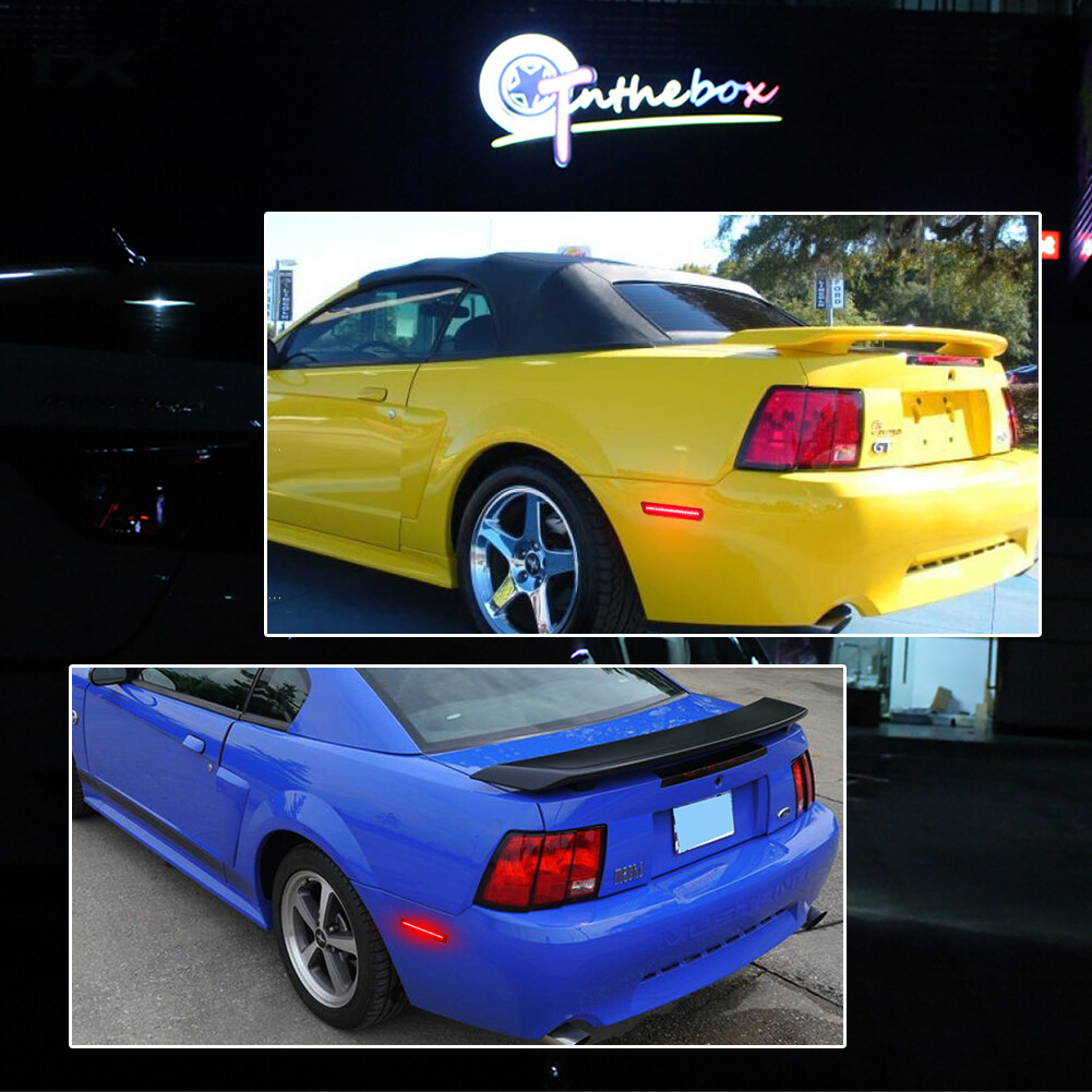 2Pcs Smoked Lens Rear LED Bumper Side Marker Lights For 1999-2004 Ford Mustang