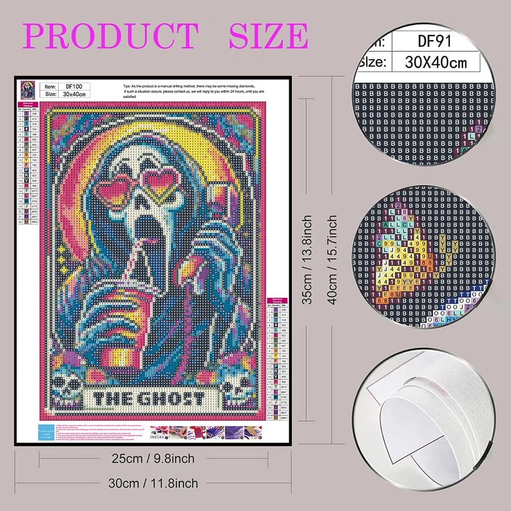 Halloween Ghost Diamond Art Painting Kits for Adults 5D DIY Full Drill 12x16