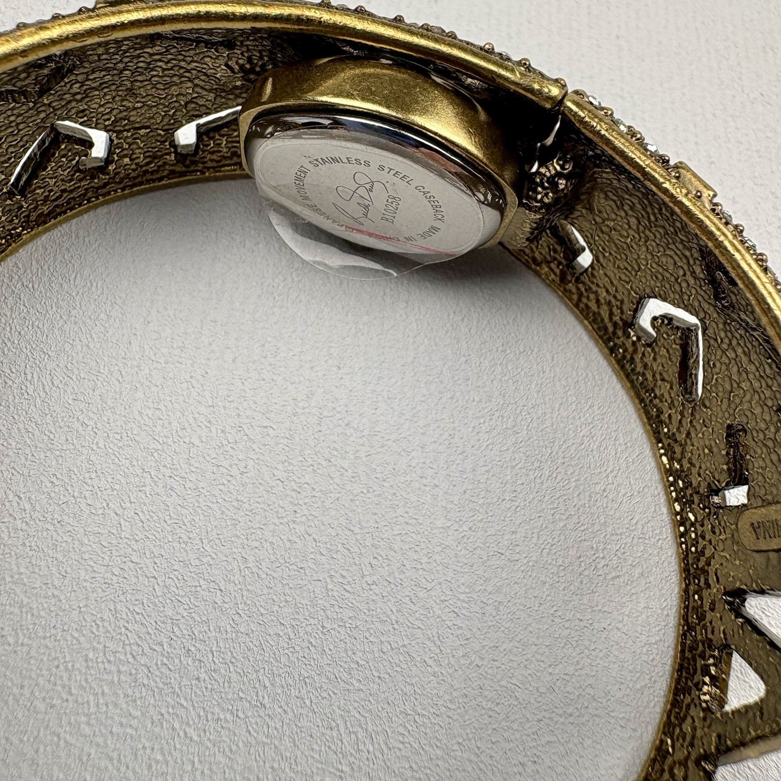 Vintage Heidi Daus Hidden Watch Swarovski Hinged Bangle Bracelet B10258