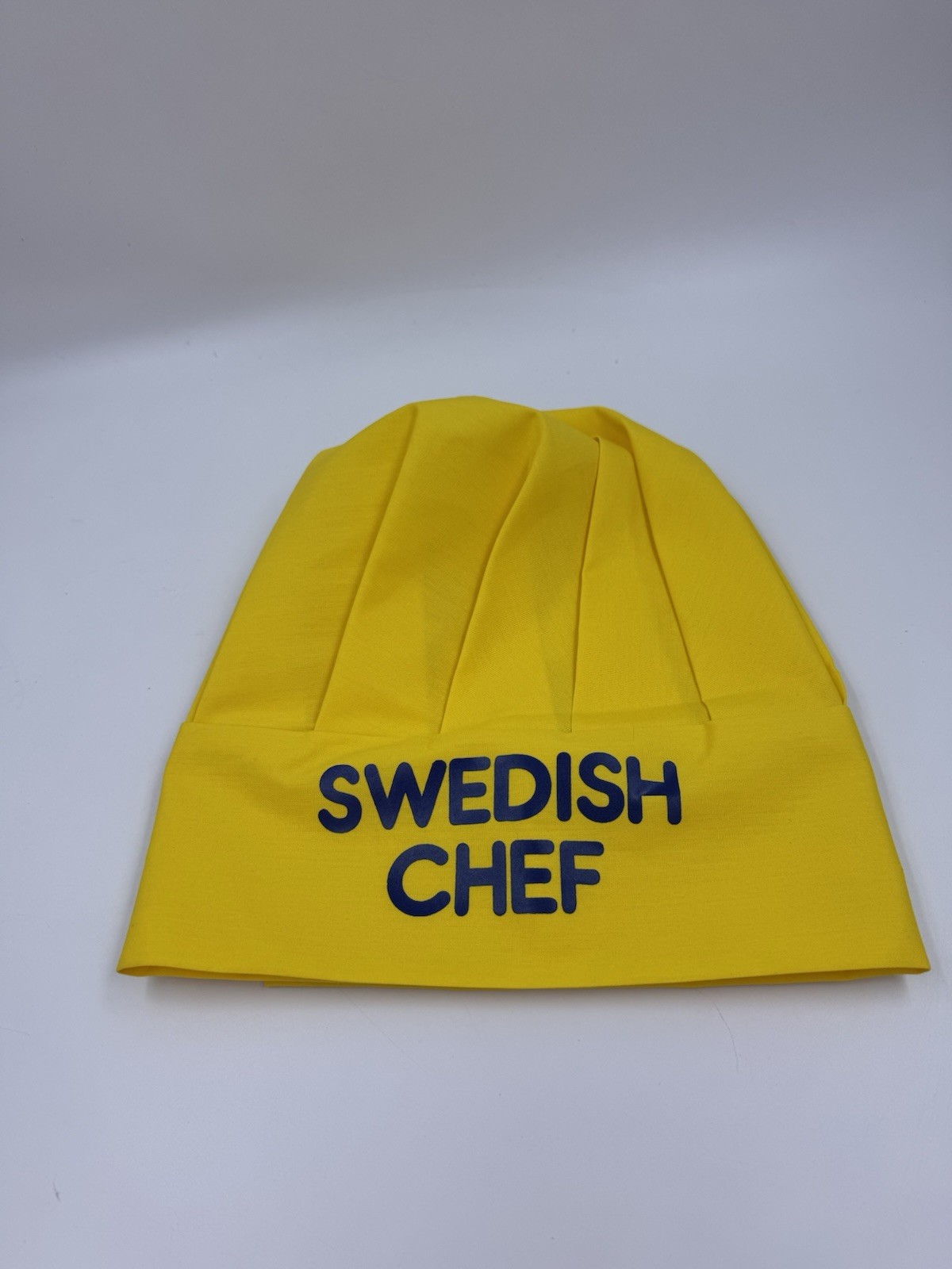 Yellow SWEDISH CHEF Tall Chef Hat Pleated Front Adjustable Back