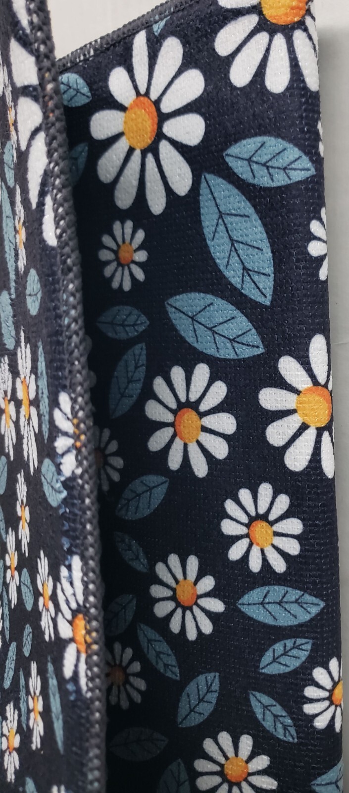 Printed Microfiber Dish Drying Mat (15"x19") DAISIES FLOWERS, black back, SB