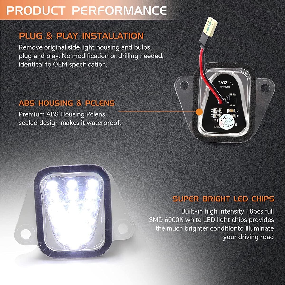 LED License Plate Tag Lights Kit For 2007-2014 Suburban Tahoe Yukon Escalade ESV