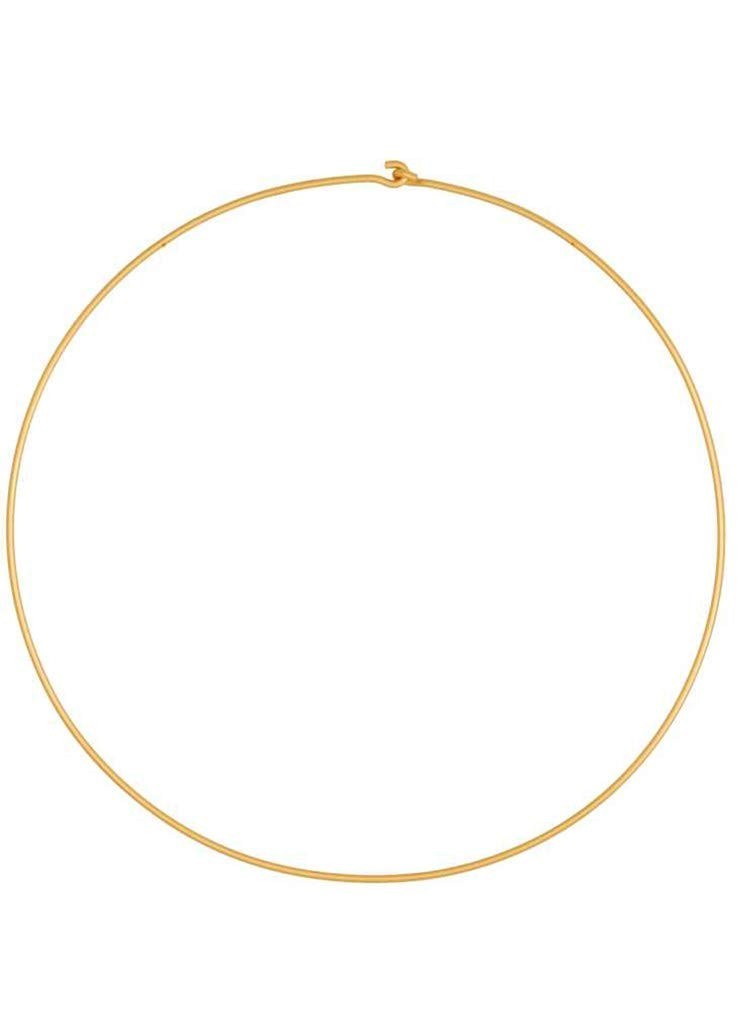 Gold Round Omega Wire Choker 24k GP 1.5 mm Gage Brass 17" Necklace