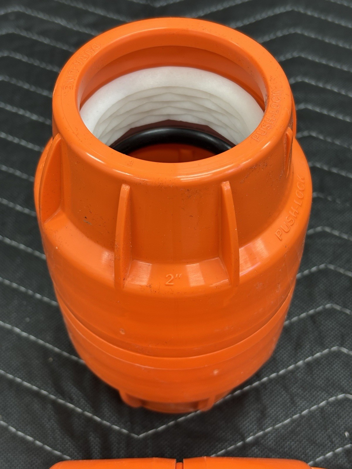 2" Dura-Line Molded Plastic Push Lock Coupler - Orange - 20001847 **CASE OF 15**