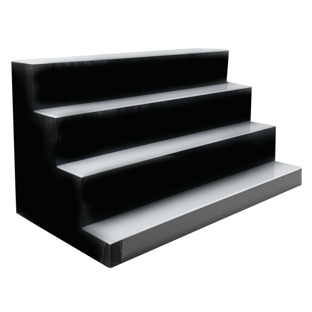 31" 4 Step Tier LED Lighted Shelves Illuminated Liquor Bottle Bar Display Stand