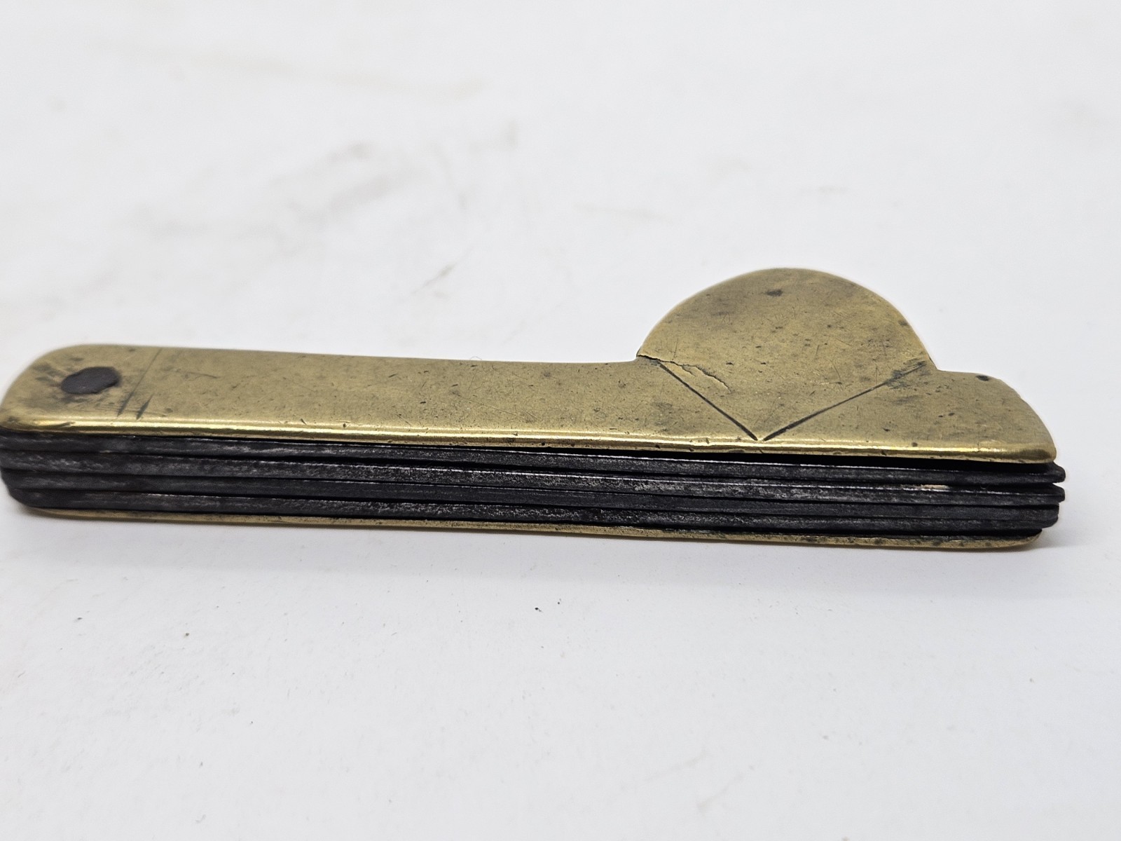 Antique 1800's Holmes Victorian Brass 4 Blade Bloodletting Quack Medical Fleam