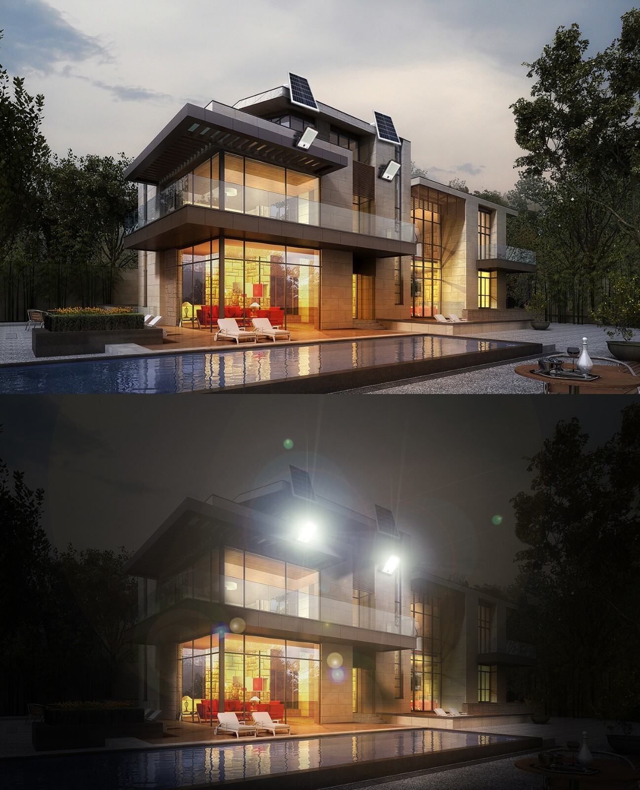 Solar Motion Sensor 1080P WiFi IP Camera CCTV APP Control LED Security Light