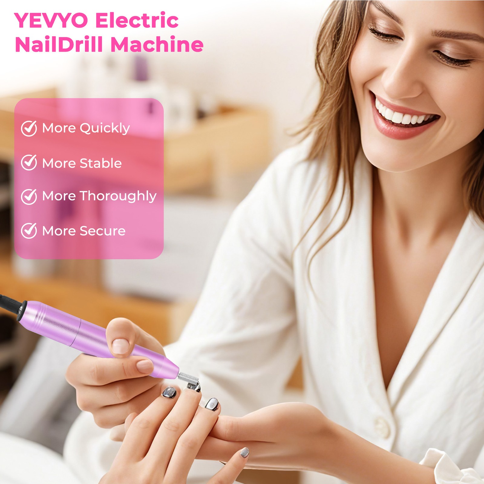 Portable Electric Nail Drill - Corded Pro Tool for Acrylic & Gel Nails