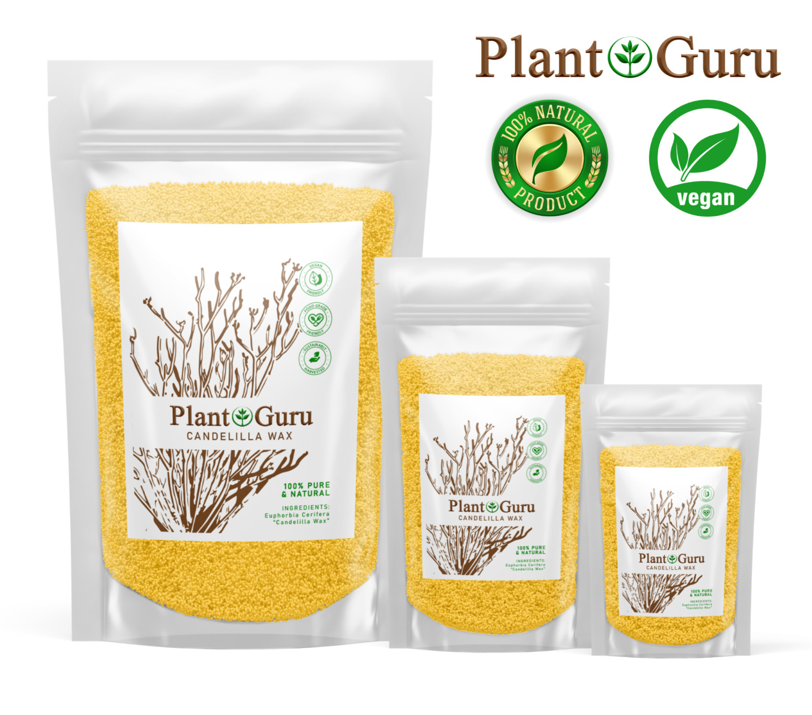 Candelilla Wax Pellets 100% Pure Natual Vegan Wax - Beeswax Substitute