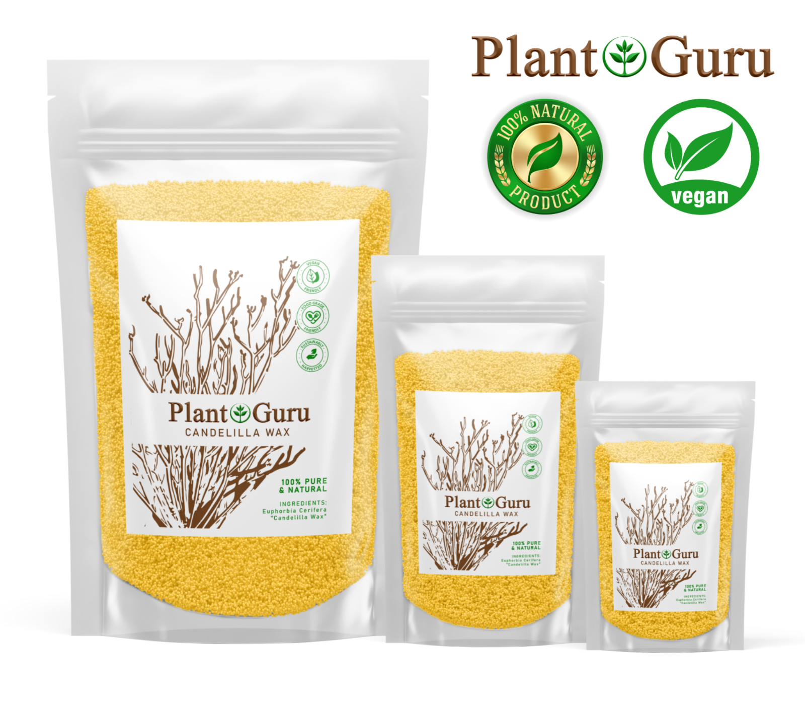 Candelilla Wax Pellets 100% Pure Natual Vegan Wax - Beeswax Substitute