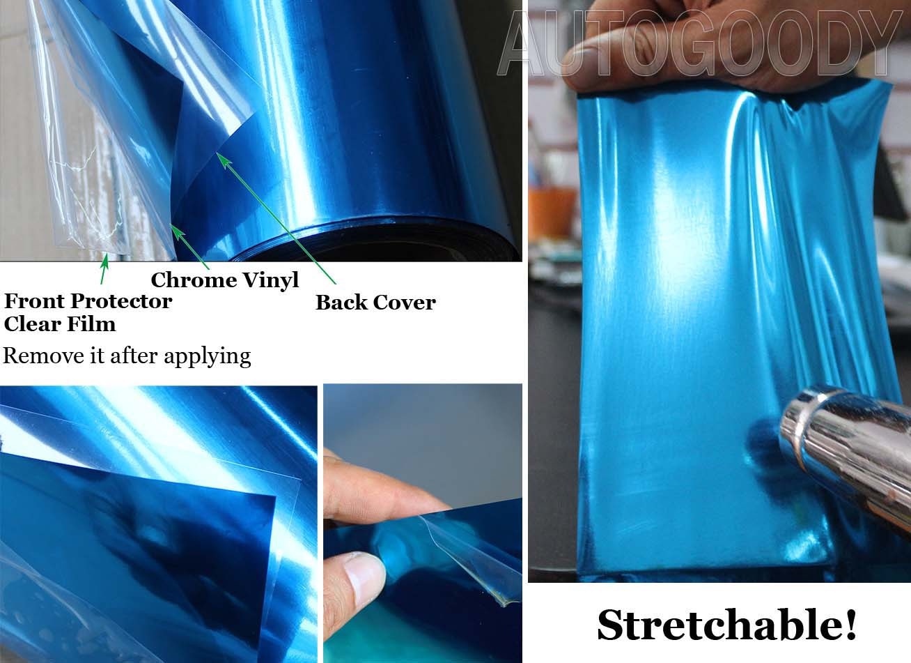 Chrome Mirror Vinyl Film Wrap Sticker Decal Stretchable Reflective Super Gloss