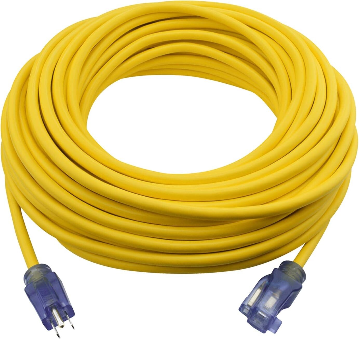 Clear Power 100ft Extension Cord 12/3 SJTOW Yellow Oil Resistant Outdoor CP99001