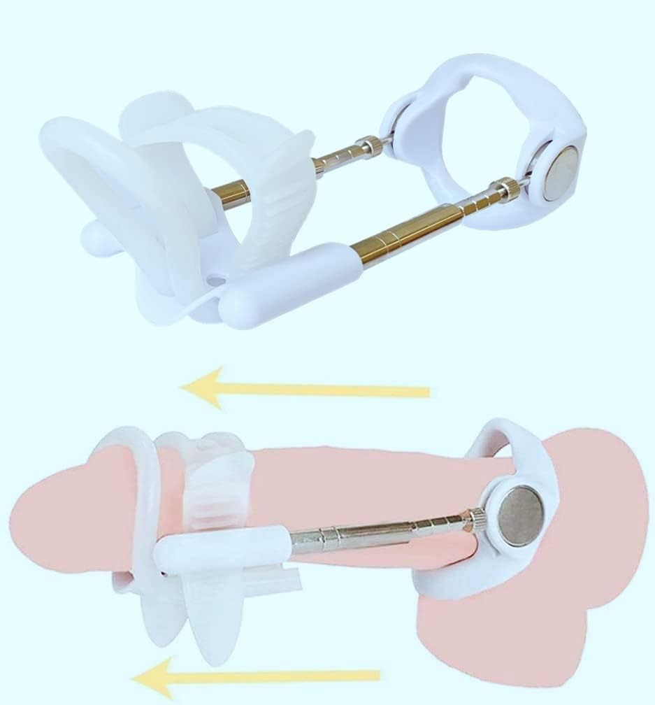 White Ergonomic Penile Traction Device - Adjustable and Portable Enhancement Kit