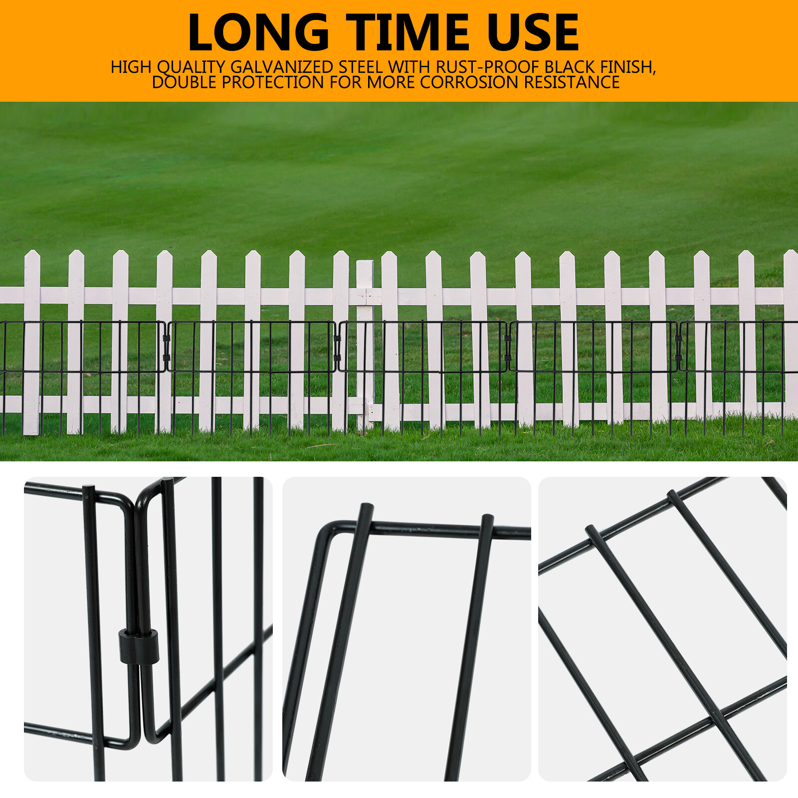 Animal Barrier Fence, 10 Pack 10.8ft(L) x 12.6in(H) Decorative Garden Fence