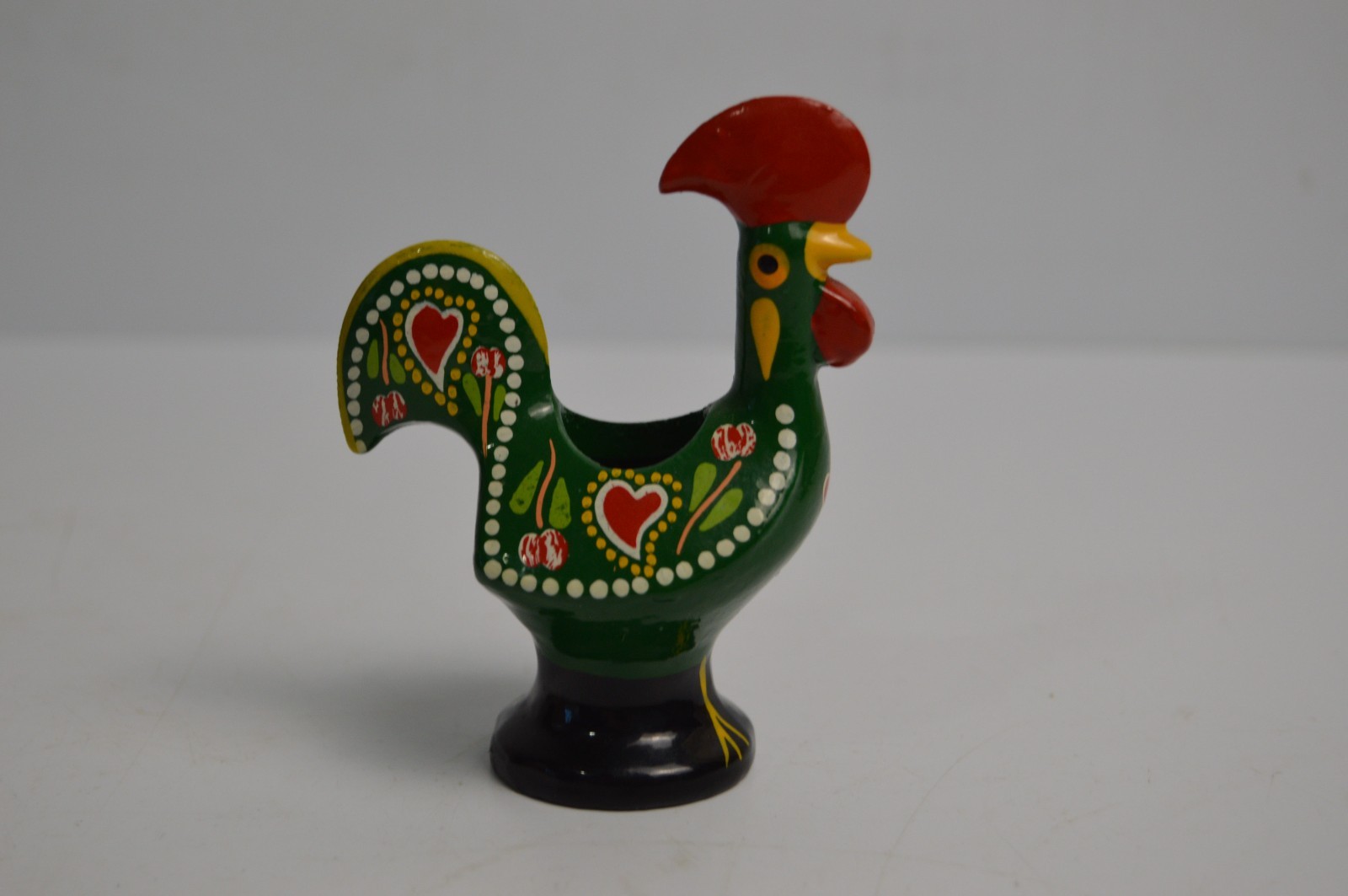 Portuguese Galo Barcelos Metal Rooster Planter Good Luck Souvenir 3.5" Portugal