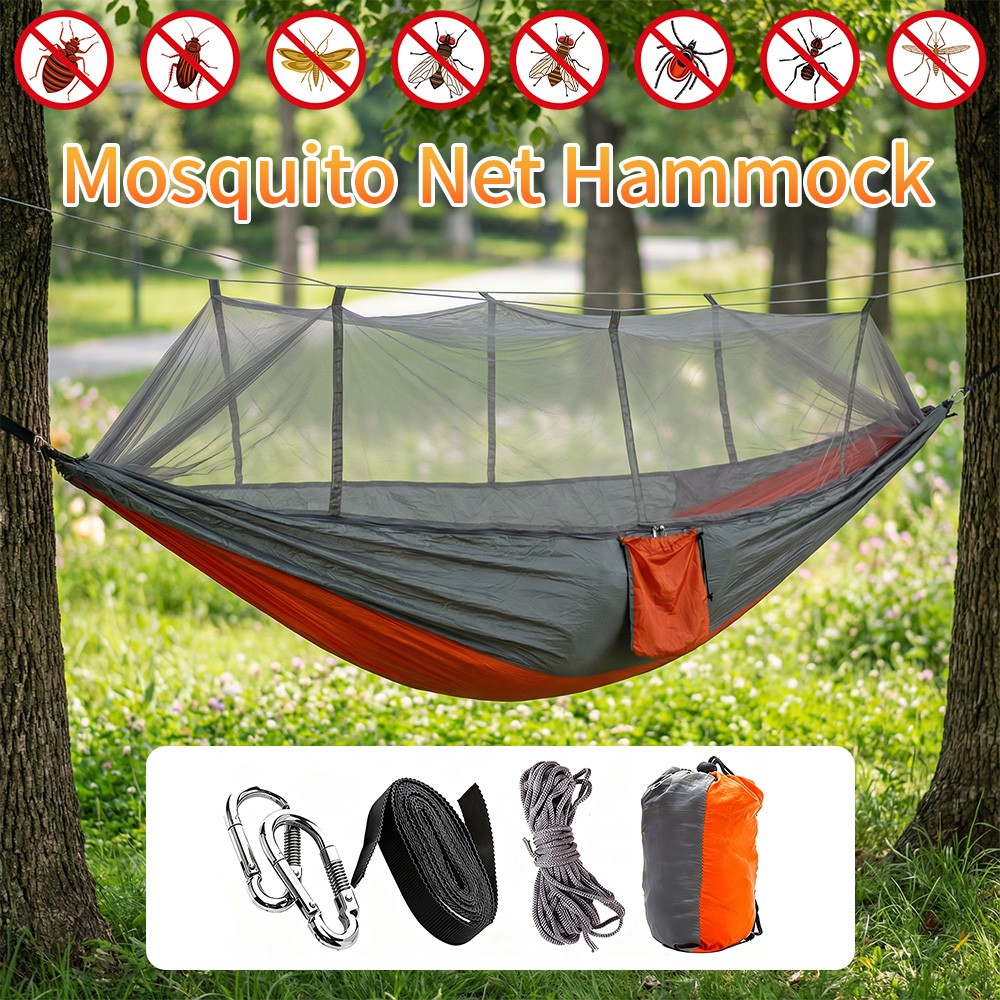 660lbs Camping Hammock Tent Portable Double Person with Mosquito Net Hanging Bed