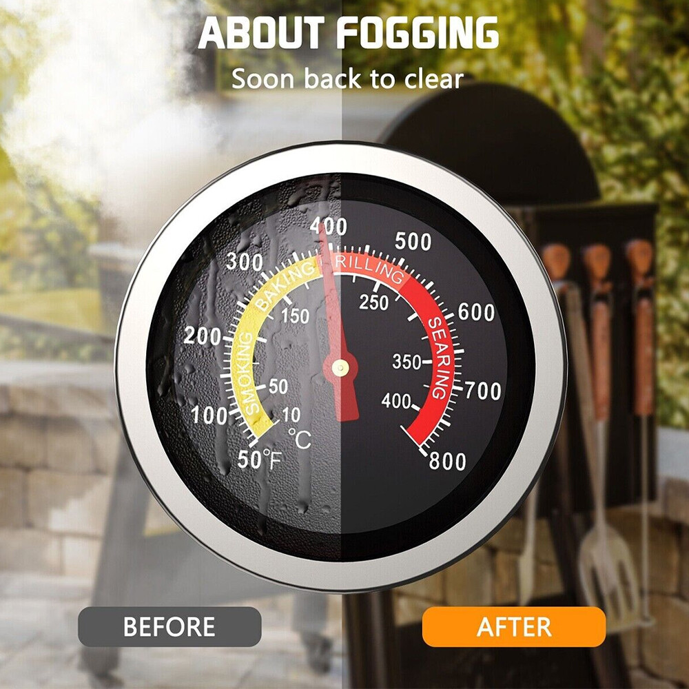 2Pcs Temperature Gauge Thermometer for Barbecue BBQ Grill Smoker Pit Thermostat