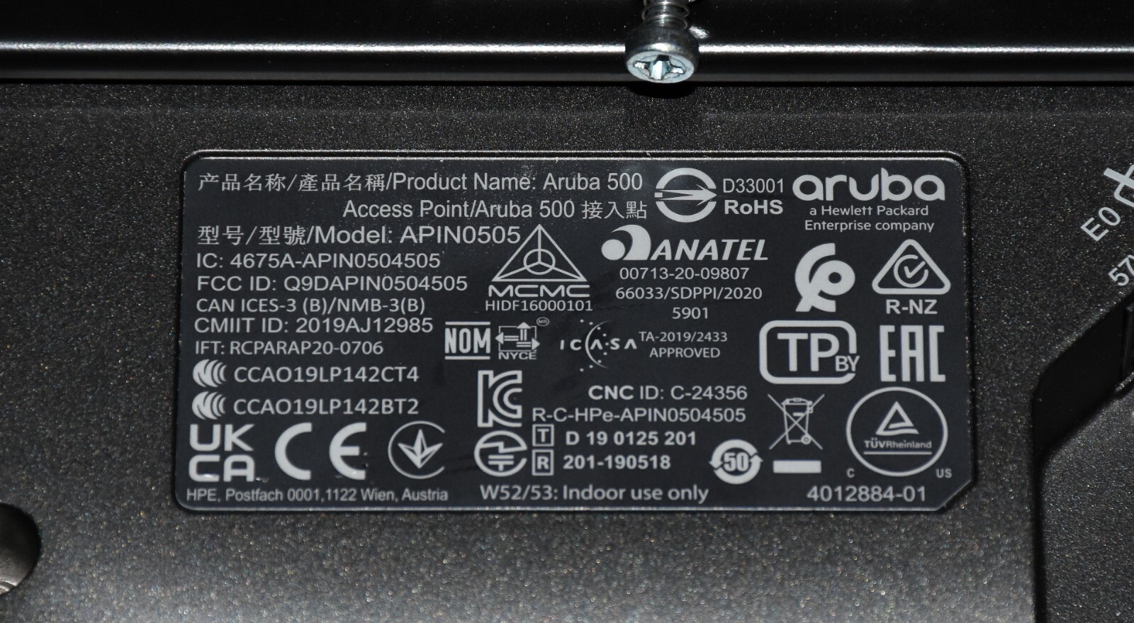 HPE Aruba AP-505 (US) - Campus Bluetooth Wi-Fi 6 - White (R2H29A)