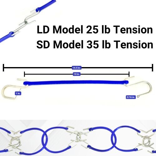 10 Pack 10" Bungee Straps 30" Stretch Polyurethane Tarp Strap Cord w/S-hook LD