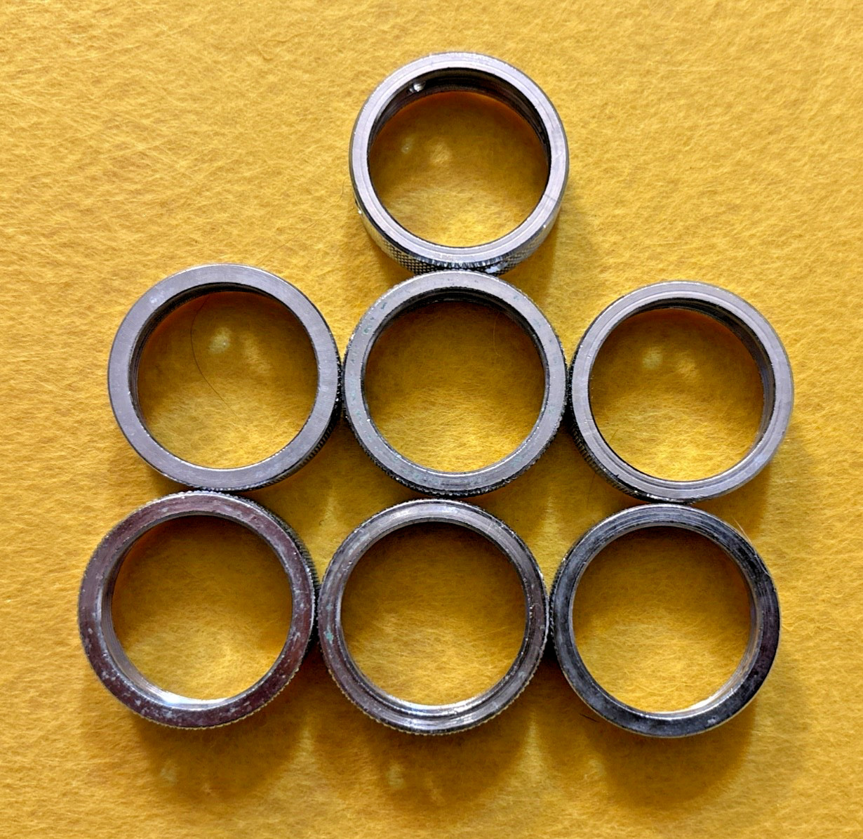 FAUCET COUPLING RING-KNURLED (S/S) SEVEN PACK USED
