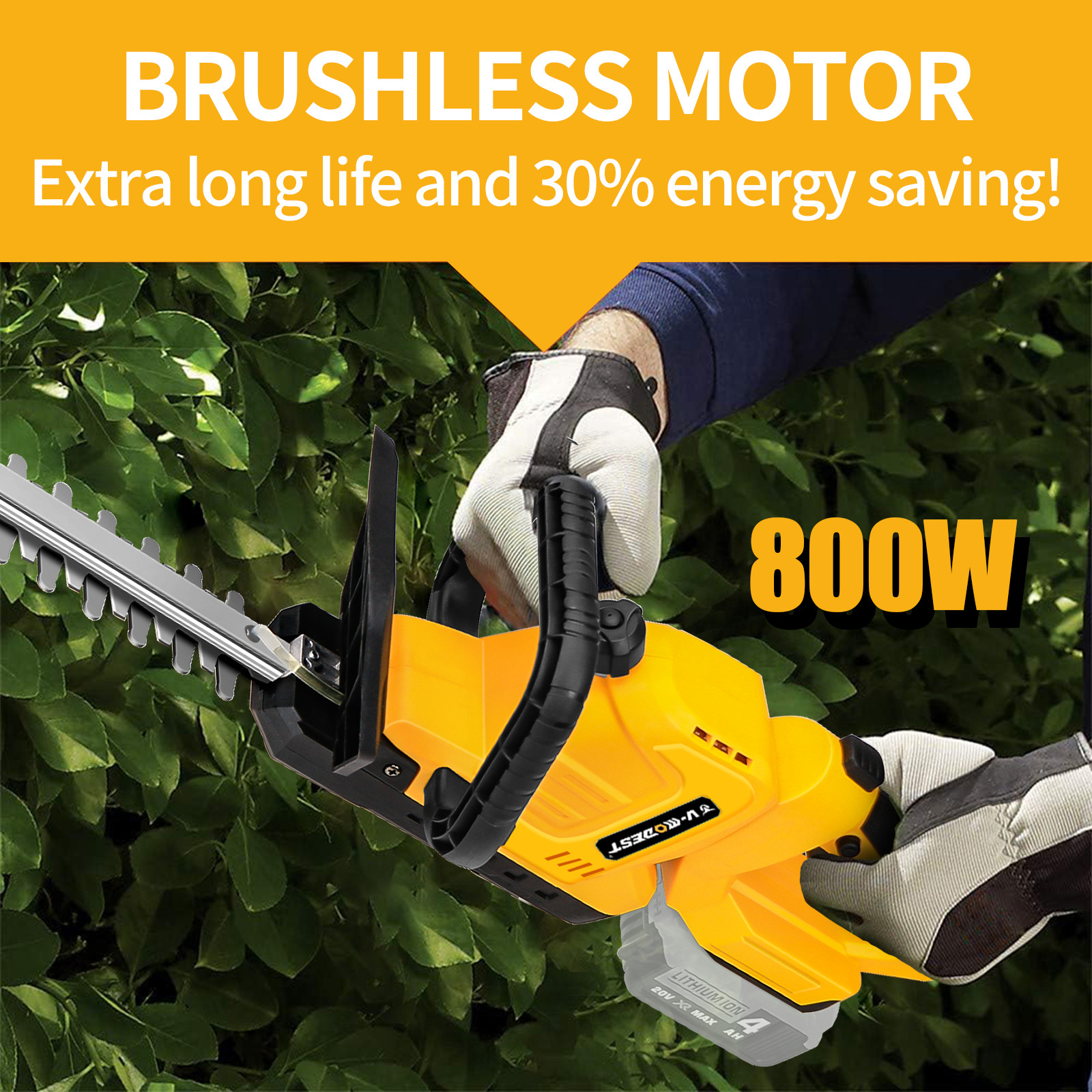 For Dewalt 20V Battery 20" Handheld Electric Cordless Hedge Trimmer Bush Trimmer