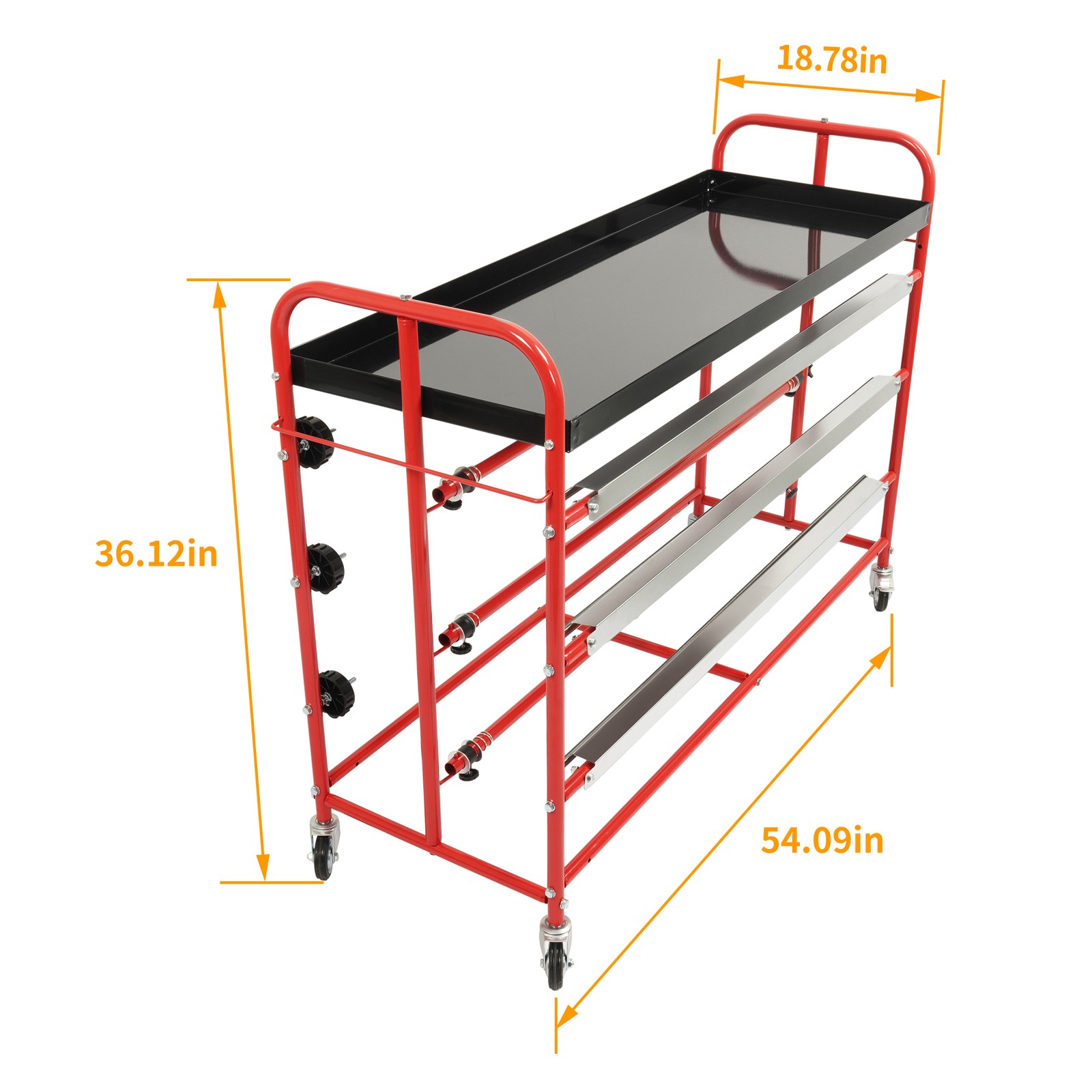 36" Mobile Masking Paper Machine with Storage Trays Multi-Roll Masking Dispenser