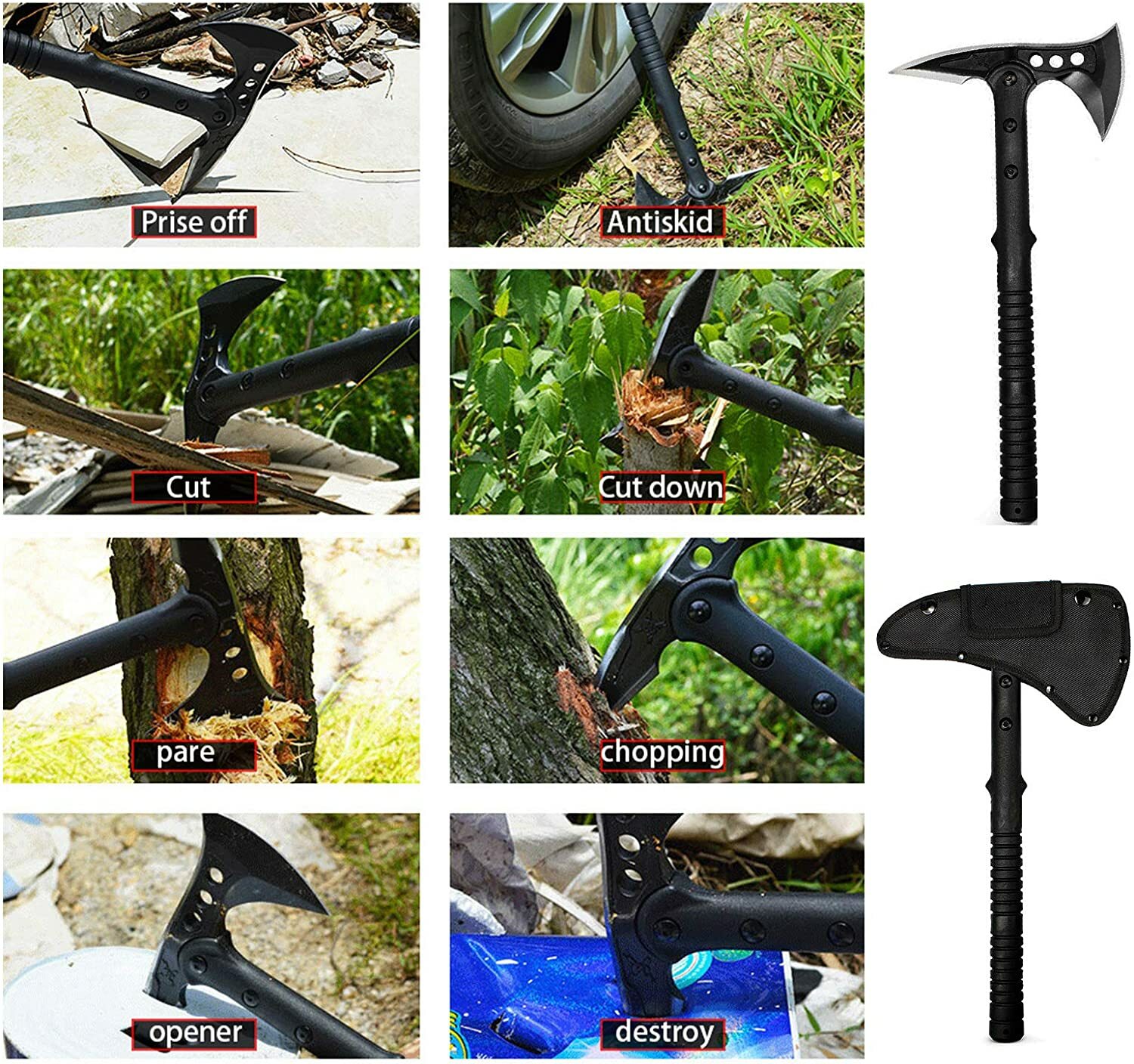 Tactical Tomahawk -Throwing Hatchet, Versatile EDC Axe -Emergency Breaching Tool