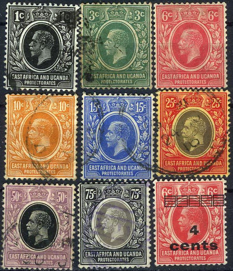 East Africa & Uganda 1912 King George Used (SC# 40-43, 45-48, 62)