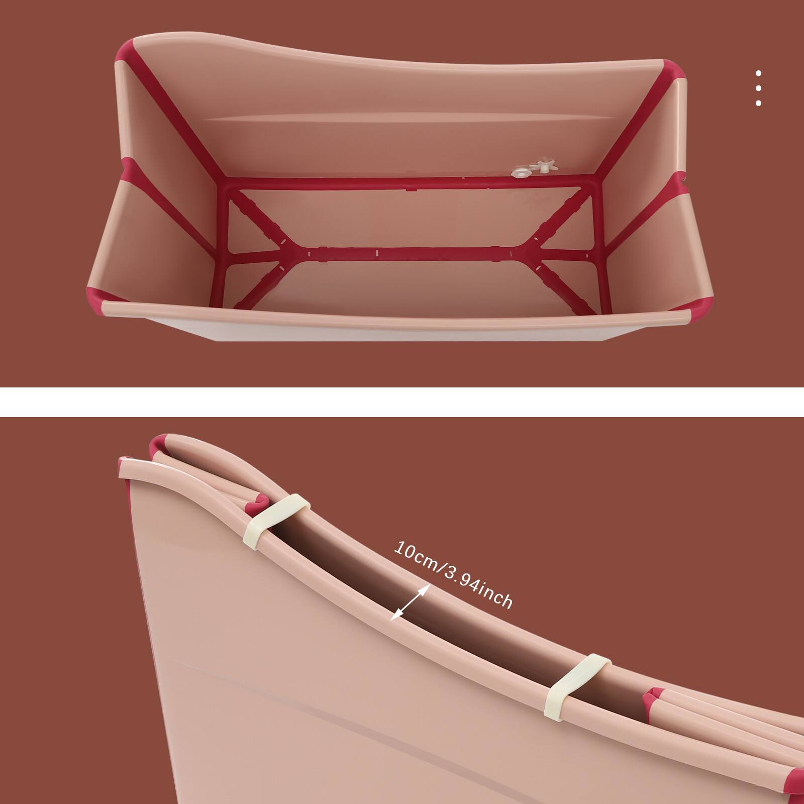 Portable Foldable Bathtub, Collapsible Children's Bathtub For Children Pink.