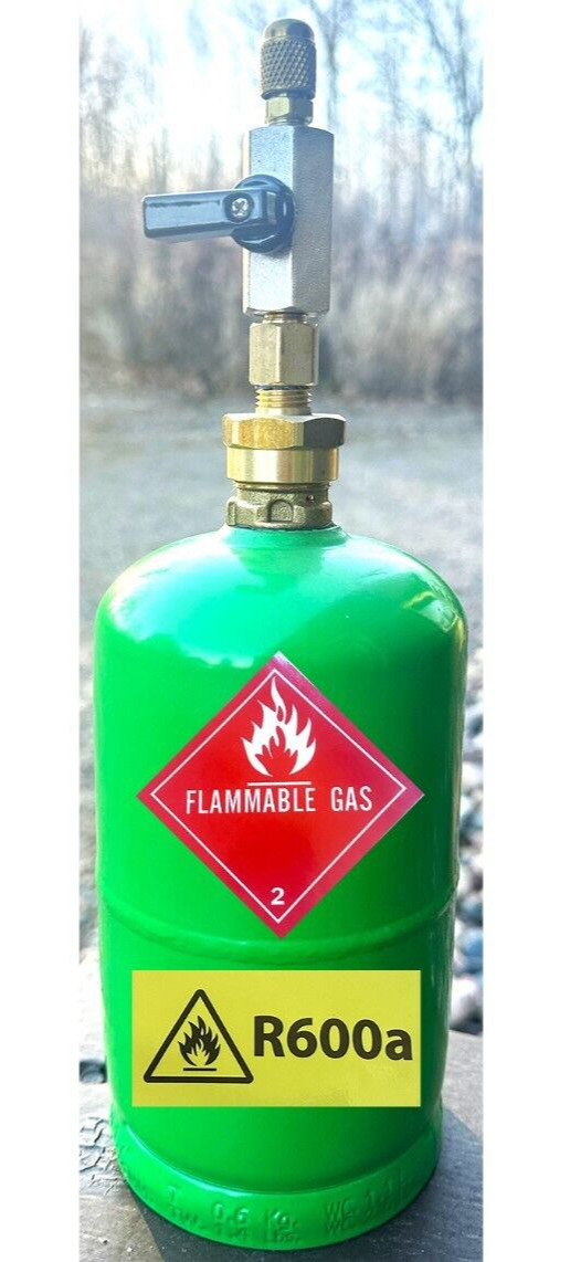 R600a Refrigerant Tank Recovery, Excellent For Small Systems, 16 oz. Capacity