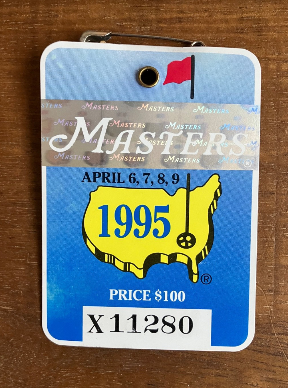 1995 Masters Badge  - Augusta National Golf Club - Tiger Woods Masters Debut!