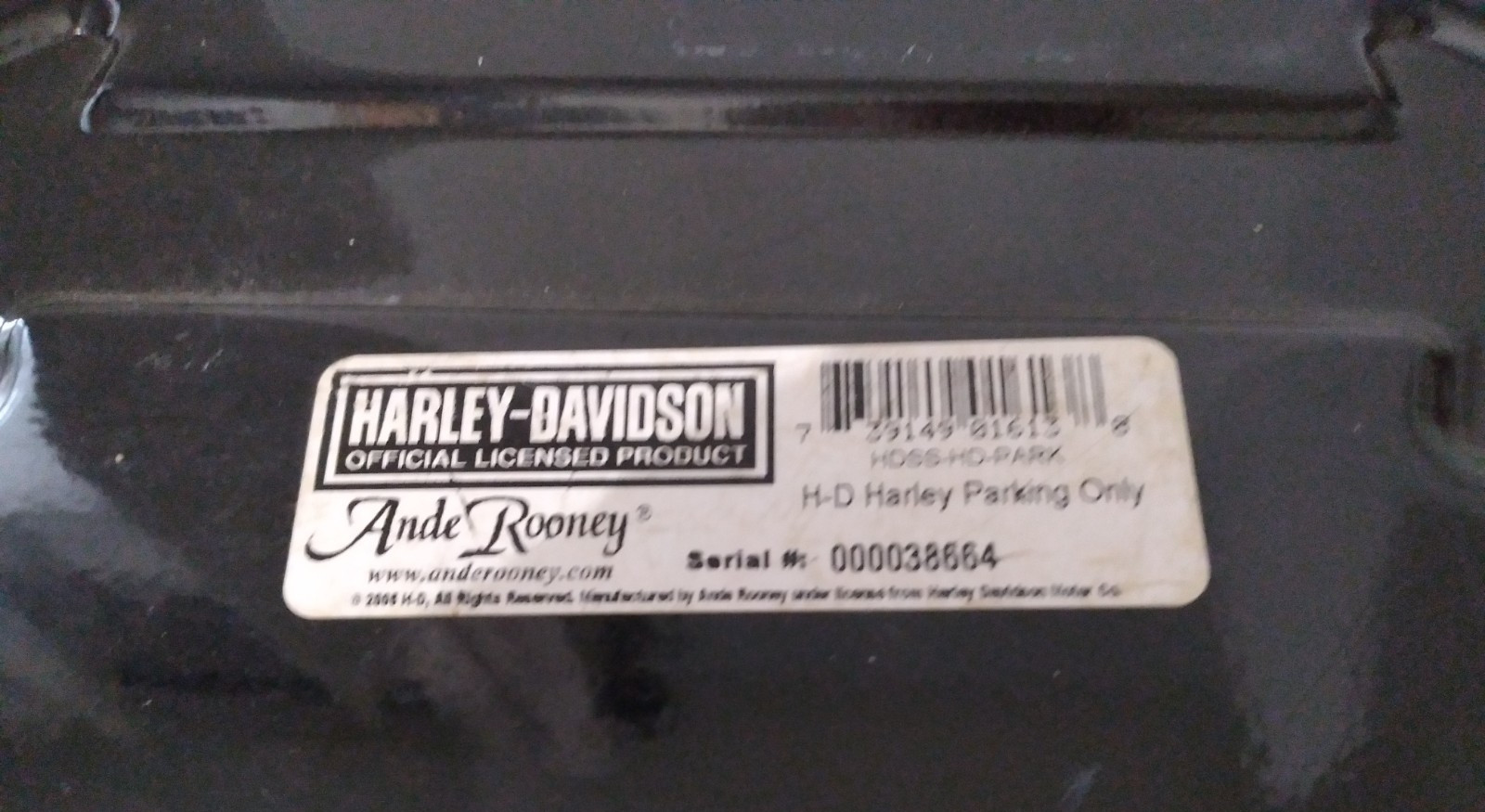 Harley-Davidson Parking Only Sign By Ande Rooney Metal Tin 2.15lbs 11.5" X 18"