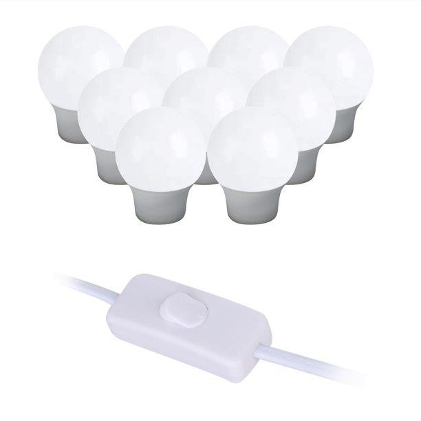 Vanity Table Set with LED Lighted Mirror Makeup Table 4 Drawers Dressing Desk