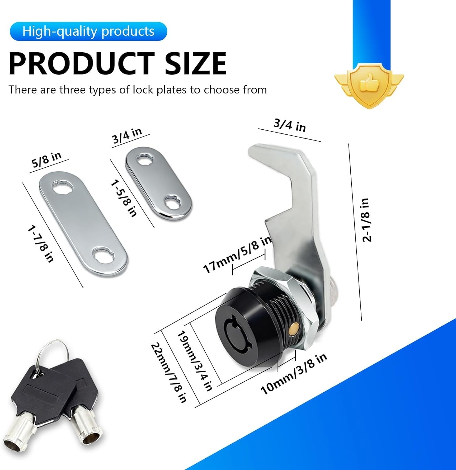 Harbor Freight Tool Cart Lock - Zinc Alloy (5/8 Inch 1 Pack-Black) - Hook Cam