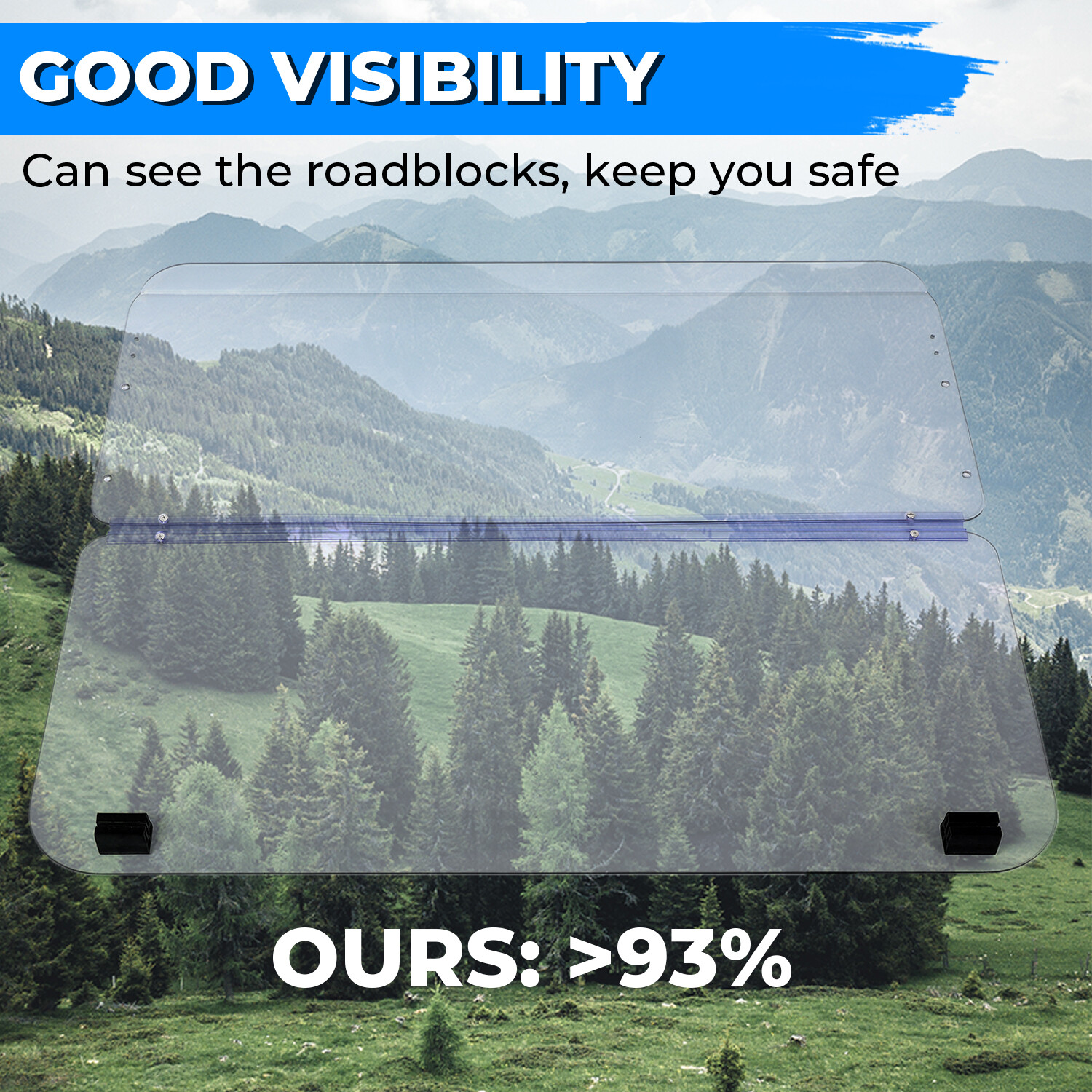 For 1985-1995 Yamaha G2 / G9 Models Clear Folding Golf Cart Windshield